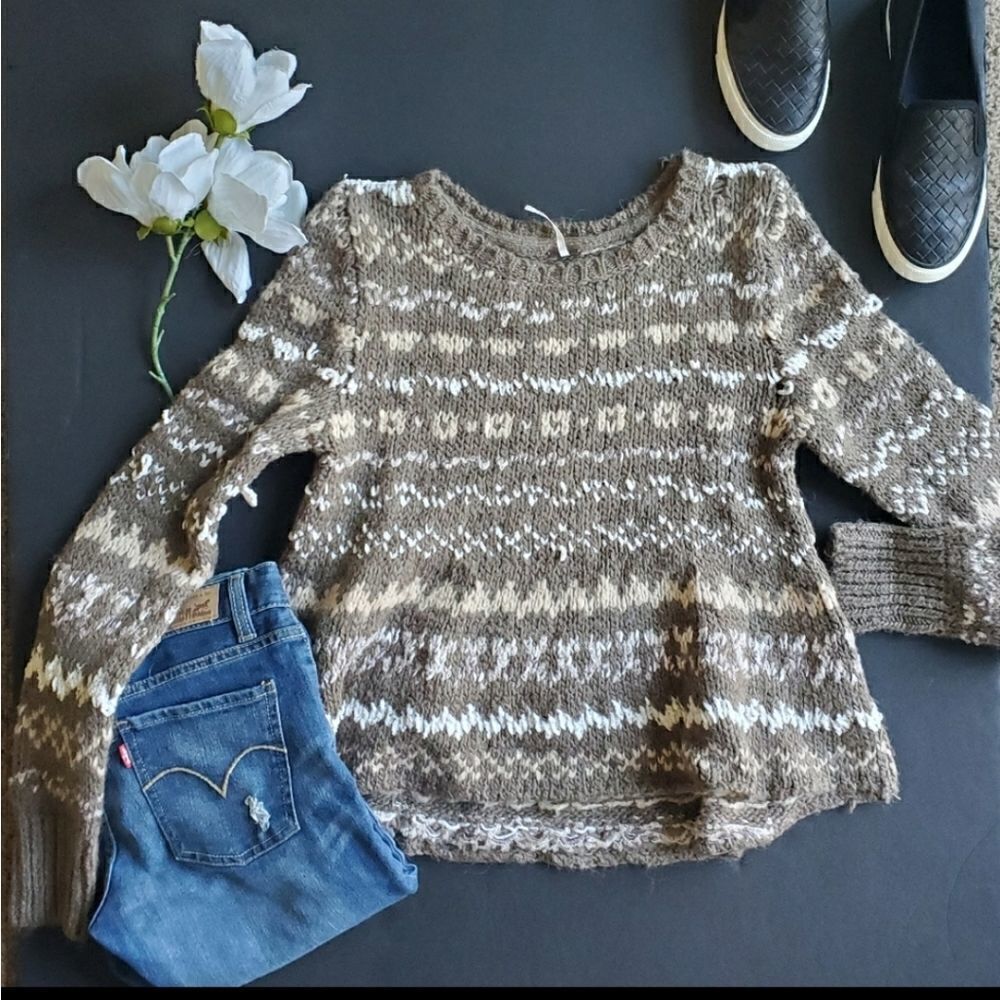 Free People Aztec Thick Sweater - Picture 2 of 11